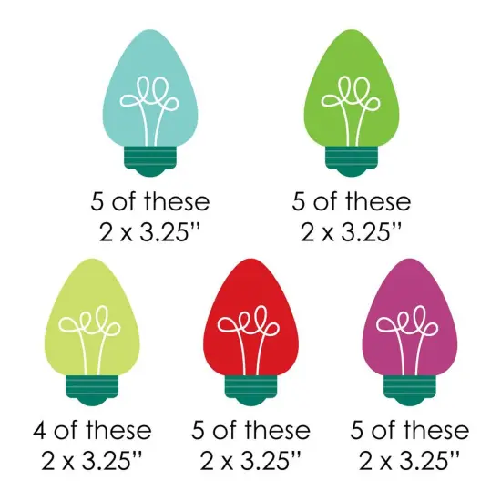 Big Dot of Happiness Christmas Light Bulbs - DIY Shaped Holiday Party Cut-Outs - 24 Count {3}