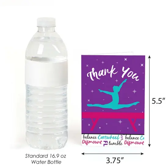 Big Dot of Happiness Tumble, Flip & Twirl - Gymnastics - Birthday Party or Gymnast Party Thank You Cards (8 count) {4}
