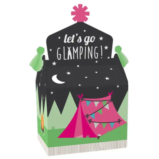 Big Dot of Happiness Let's Go Glamping - Treat Box Party Favors - Camp Glamp Party or Birthday Party Goodie Gable Boxes - Set of 12 {1}