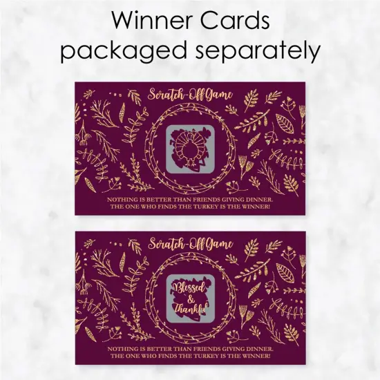 Big Dot of Happiness Elegant Thankful for Friends - Friendsgiving Thanksgiving Party Game Scratch Off Cards - 22 Count {4}