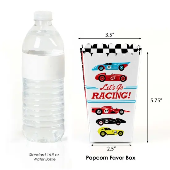 Big Dot of Happiness Let's Go Racing - Racecar - Baby Shower or Race Car Birthday Party Favor Popcorn Treat Boxes - Set of 12 {3}