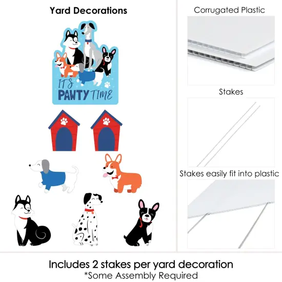 Big Dot of Happiness Pawty Like a Puppy - Yard Sign and Outdoor Lawn Decorations - Dog Baby Shower or Birthday Party Yard Signs - Set of 8 {6}