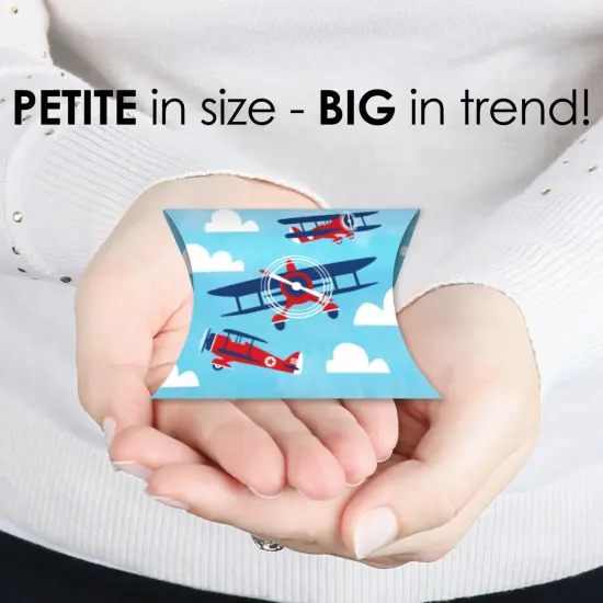 Big Dot of Happiness Taking Flight - Airplane - Favor Gift Boxes - Vintage Plane Baby Shower or Birthday Party Petite Pillow Boxes - Set of 20 {4}