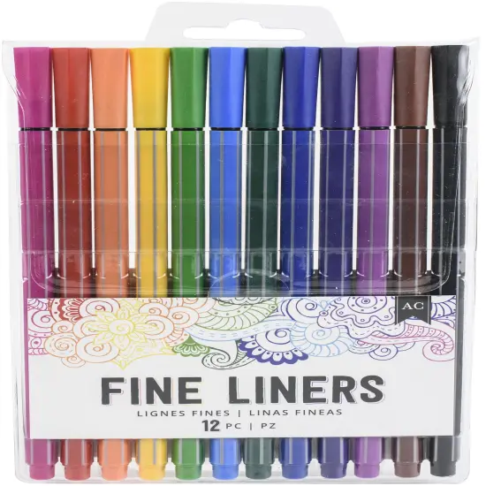 American Crafts Fine Liners Markers 12/Pkg {1}