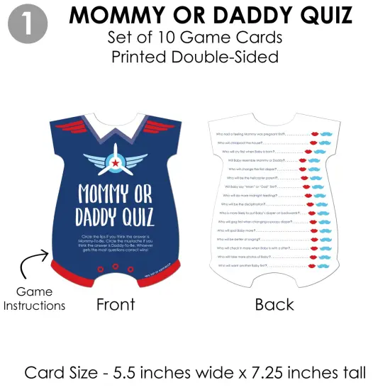 Big Dot of Happiness Taking Flight - Airplane - 4 Vintage Plane Baby Shower Games - 10 Cards Each - Gamerific Bundle {6}