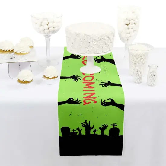 Big Dot of Happiness Zombie Zone - Petite Halloween or Birthday Zombie Crawl Party Paper Table Runner - 12 x 60 inches {3}