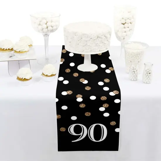 Big Dot of Happiness Adult 90th Birthday - Gold - Petite Birthday Party Paper Table Runner - 12 x 60 inches {3}