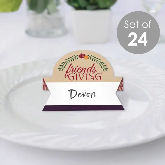 Big Dot of Happiness Friends Thanksgiving Feast - Friendsgiving Tent Buffet Card - Table Setting Name Place Cards - Set of 24 {3}