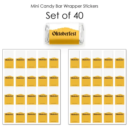 Big Dot of Happiness Oktoberfest - Mini Candy Bar Wrapper Stickers - Beer Festival Small Favors - 40 Count {4}