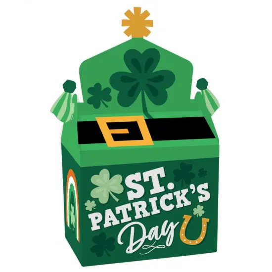 Big Dot of Happiness Shamrock St. Patrick's Day - Treat Box Party Favors - Saint Paddy's Day Party Goodie Gable Boxes - Set of 12 {1}
