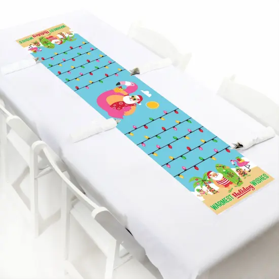 Big Dot of Happiness Tropical Christmas - Petite Beach Santa Holiday Party Paper Table Runner - 12 x 60 inches {1}