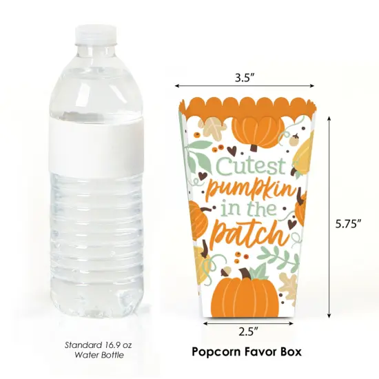 Big Dot of Happiness Little Pumpkin - Fall Birthday Party or Baby Shower Favor Popcorn Treat Boxes - Set of 12 {3}