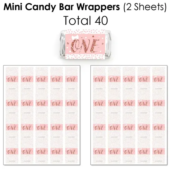 Big Dot of Happiness 1st Birthday Little Miss Onederful - Girl First Birthday Party Candy Favor Sticker Kit - 304 Pieces {4}