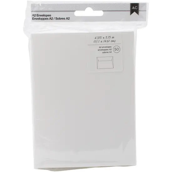 American Crafts A2 Envelopes (4.375"X5.75") 50/Pkg-Ivory {1}