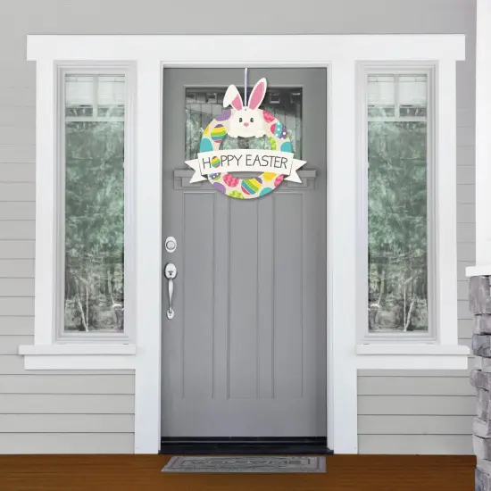 Big Dot of Happiness Hippity Hoppity - Outdoor Easter Bunny Party Decor - Front Door Wreath {3}
