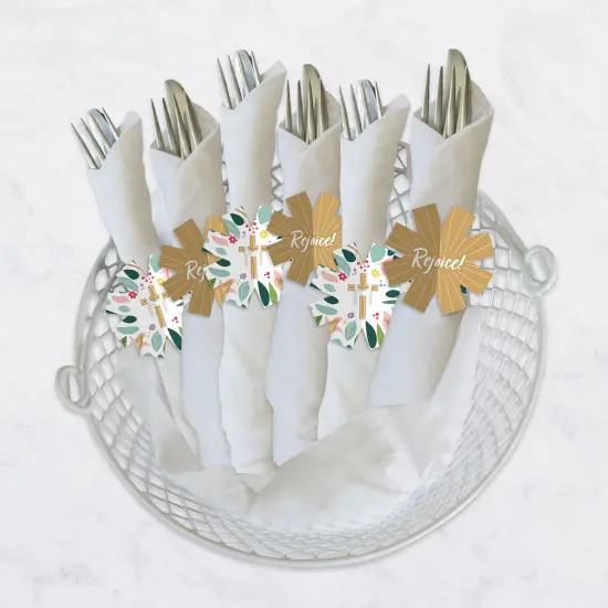 Big Dot of Happiness Religious Easter - Christian Holiday Party Paper Napkin Holder - Napkin Rings - Set of 24 {4}