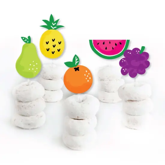 Big Dot of Happiness Tutti Fruity - Dessert Cupcake Toppers - Frutti Summer Baby Shower or Birthday Party Clear Treat Picks - Set of 24 {3}
