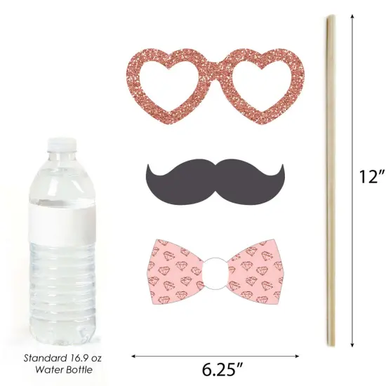 Big Dot of Happiness Bride Squad - Rose Gold Bridal Shower or Bachelorette Party Photo Booth Props Kit - 20 Count {6}