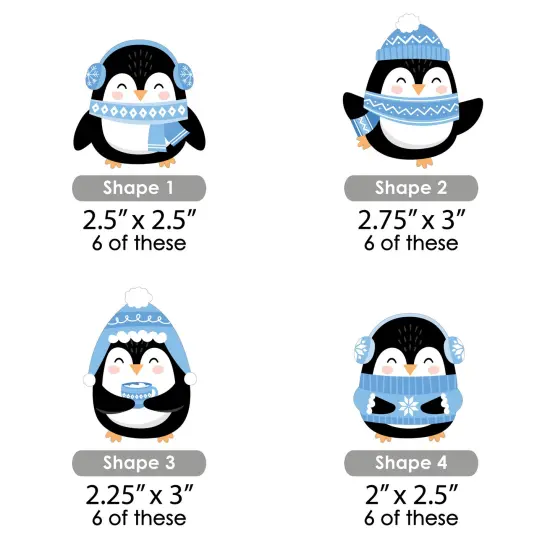 Big Dot of Happiness Winter Penguins - DIY Shaped Holiday and Christmas Party Cut-Outs - 24 Count {3}