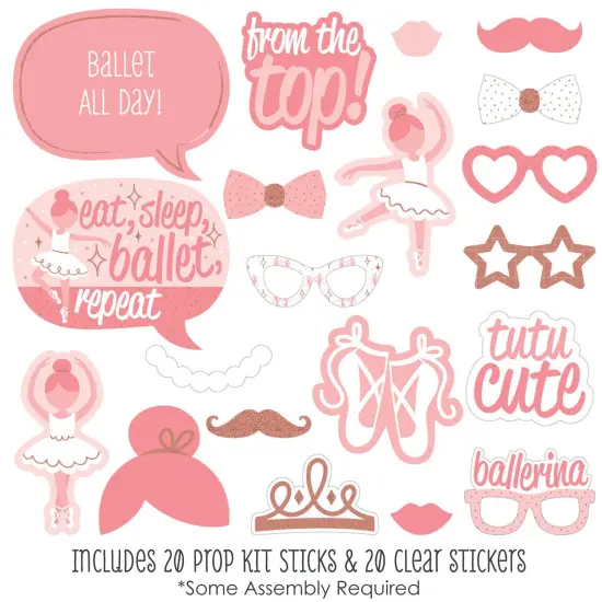 Big Dot of Happiness Tutu Cute Ballerina - Ballet Birthday Party or Baby Shower Photo Booth Props Kit - 20 Count {3}