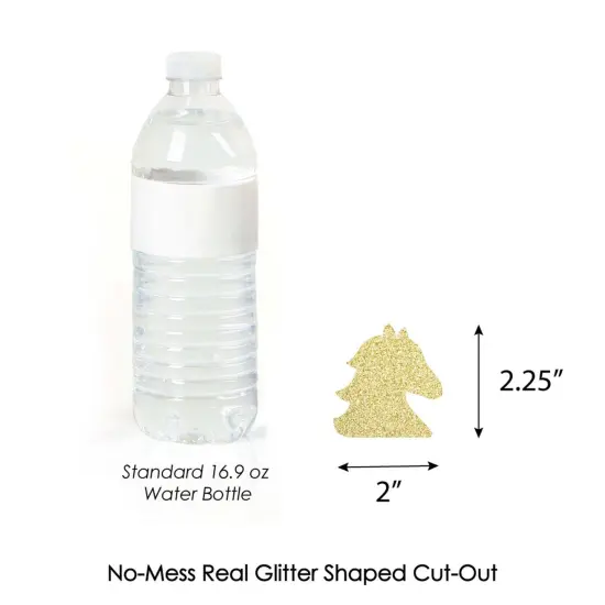 Big Dot of Happiness Gold Glitter Horse Party Straws - No-Mess Real Glitter Cut-Outs & Decor Kentucky Horse Derby Race Party Paper Straws - Set of 24 {7}