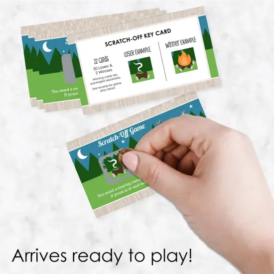 Big Dot of Happiness Happy Camper - Camping Baby Shower or Birthday Party Game Scratch Off Cards - 22 Count {3}