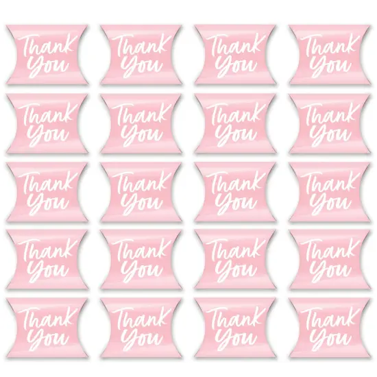 Big Dot of Happiness Pink Elegantly Simple - Favor Gift Boxes - Guest Party Favors Petite Pillow Boxes - Set of 20 {6}