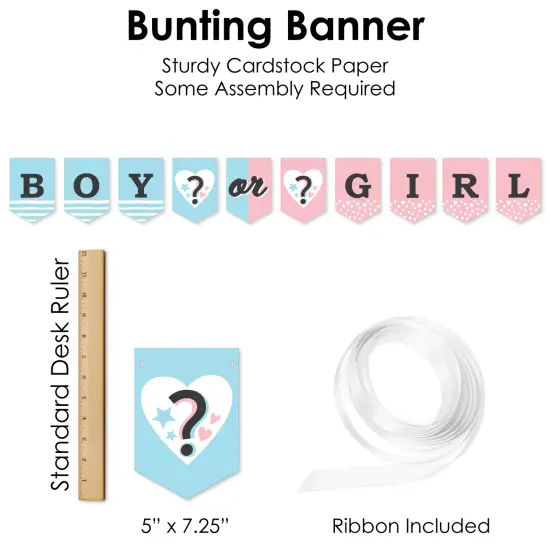 Big Dot of Happiness Baby Gender Reveal - Team Boy or Girl Party Supplies Decoration Kit - Decor Galore Party Pack - 51 Pieces {7}