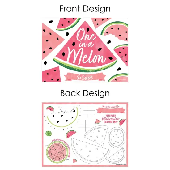 Big Dot of Happiness Sweet Watermelon - Paper Birthday Party Coloring Sheets - Activity Placemats - Set of 16 {7}