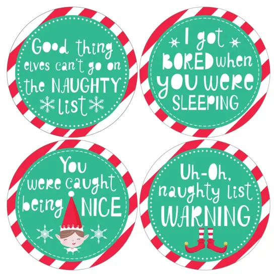 Big Dot of Happiness Elf Squad - Holiday and Christmas Elf Notes - Sticker Set of 12 {7}