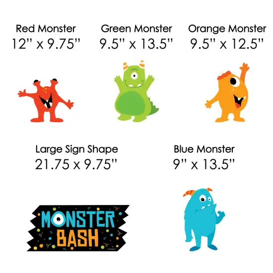 Big Dot of Happiness Monster Bash - Yard Sign & Outdoor Lawn Decorations - Little Monster Birthday Party or Baby Shower Yard Signs - Set of 8 {7}
