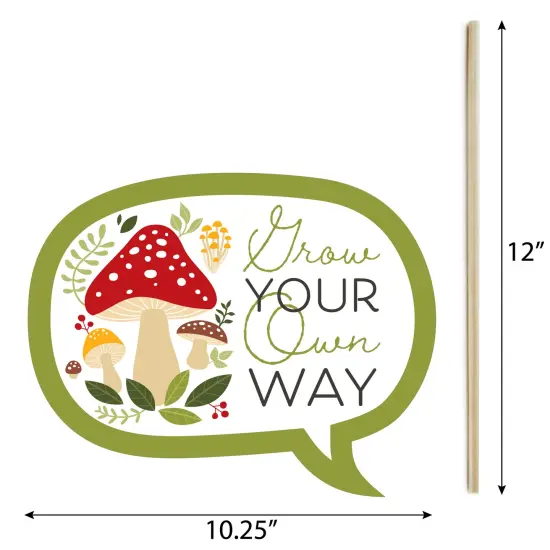 Big Dot of Happiness Funny Wild Mushrooms - Red Toadstool Party Photo Booth Props Kit - 10 Piece {6}
