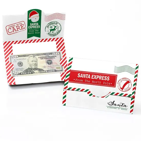 Big Dot of Happiness Santa's Special Delivery - From Santa Claus Christmas Money and Gift Card Holders - Set of 8 {1}