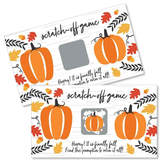 Big Dot of Happiness Fall Pumpkin - Halloween or Thanksgiving Party Game Scratch Off Cards - 22 Count {1}