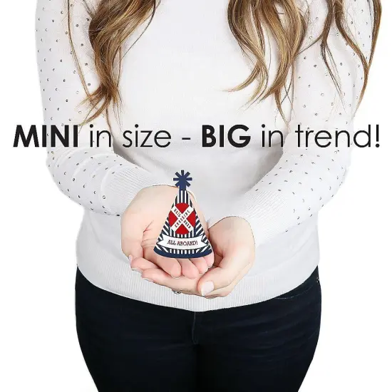 Big Dot of Happiness Railroad Party Crossing - Mini Cone Steam Train Birthday Party or Baby Shower Hats - Small Little Party Hats - Set of 8 {4}