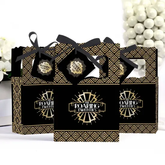 Big Dot of Happiness Roaring 20's - 1920s Art Deco Jazz Party Favor Boxes - Set of 12 {4}