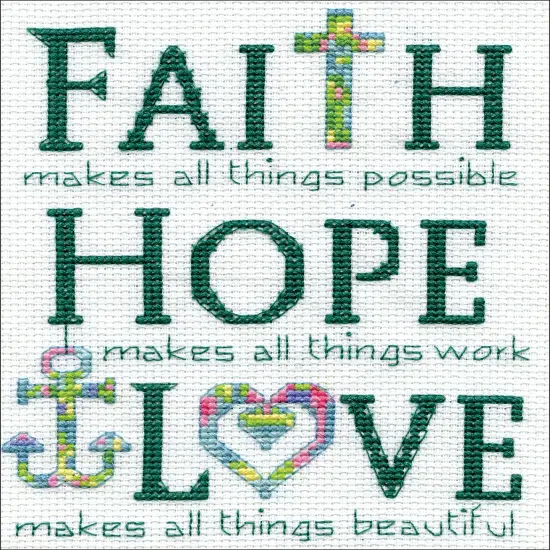Design Works Counted Cross Stitch Kit 5"X7"-Faith {3}