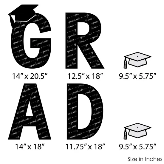 Big Dot of Happiness Graduation Cheers - Large Graduation Party Decorations - GRAD - Outdoor Letter Banner {7}