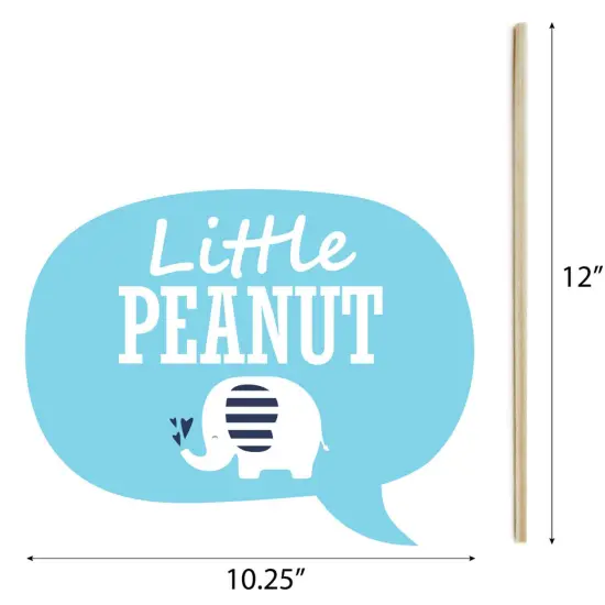 Big Dot of Happiness Blue Elephant - Boy Baby Shower or Birthday Party Photo Booth Props Kit - 20 Count {7}