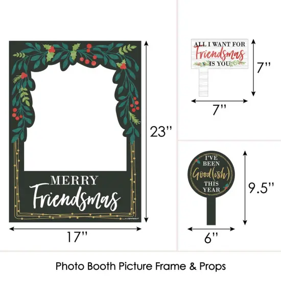 Big Dot of Happiness Rustic Merry Friendsmas - Friends Christmas Party Photo Booth Picture Frame and Props - Printed on Sturdy Material {6}