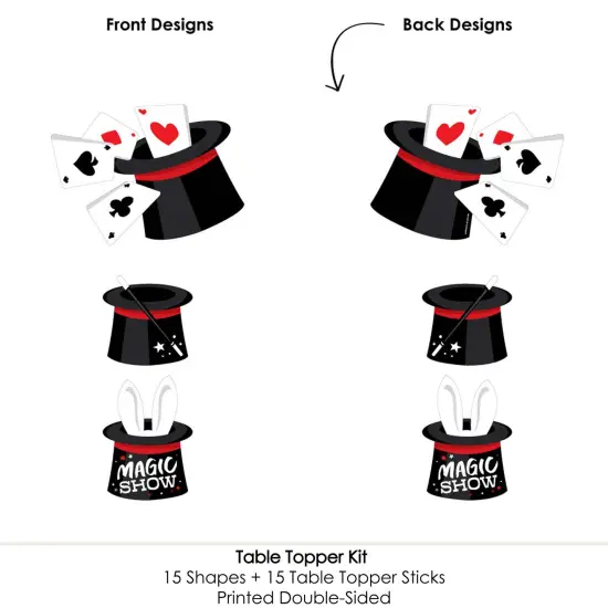 Big Dot of Happiness Ta-Da, Magic Show - Magical Birthday Party Centerpiece Sticks - Table Toppers - Set of 15 {6}