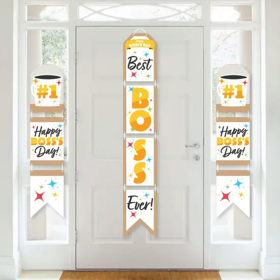 Big Dot of Happiness Happy Boss's Day - Hanging Vertical Paper Door Banners - Best Boss Ever Wall Decoration Kit - Indoor Door Decor {1}