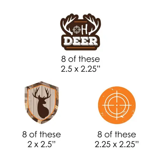 Big Dot of Happiness Gone Hunting - DIY Shaped Deer Hunting Camo Baby Shower or Birthday Party Cut-Outs - 24 Count {3}