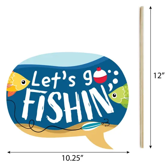 Big Dot of Happiness Let's Go Fishing - Fish Themed Birthday Party or Baby Shower Photo Booth Props Kit - 20 Count {7}