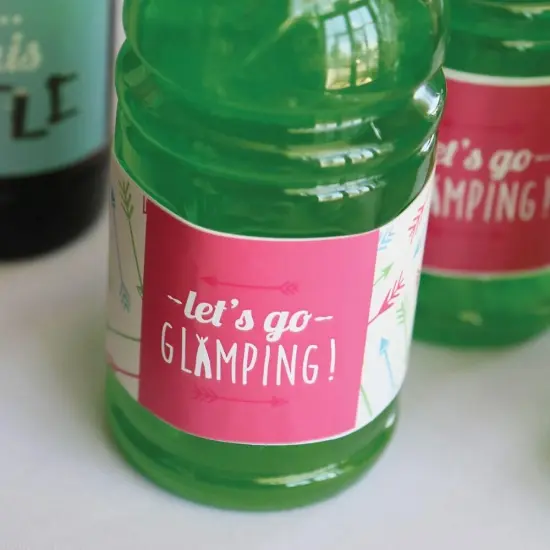Big Dot of Happiness Let's Go Glamping - Camp Glamp Party or Birthday Party Water Bottle Sticker Labels - Set of 20 {7}