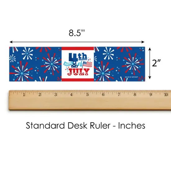 Big Dot of Happiness Firecracker 4th of July -Party Water Bottle Sticker Labels - Set of 20 {6}