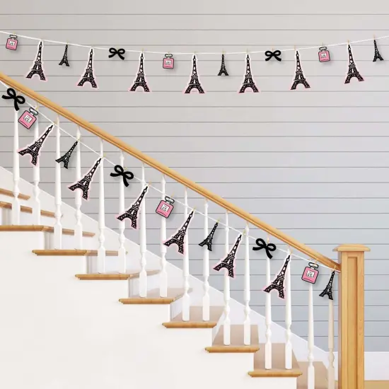 Big Dot of Happiness Paris, Ooh La La - Paris Themed Baby Shower or Birthday Party DIY Decorations - Clothespin Garland Banner - 44 Pieces {3}