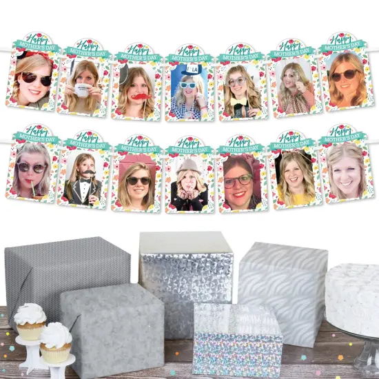 Big Dot of Happiness Colorful Floral Happy Mother's Day - DIY We Love Mom Party Decor - Picture Display - Photo Banner {3}