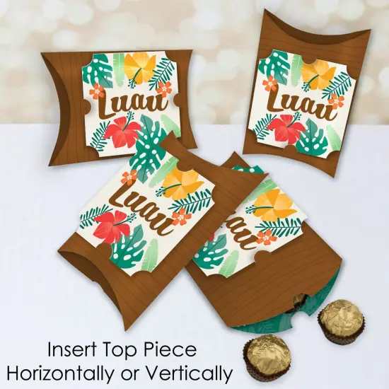 Big Dot of Happiness Tropical Luau - Favor Gift Boxes - Hawaiian Beach Party Large Pillow Boxes - Set of 12 {4}