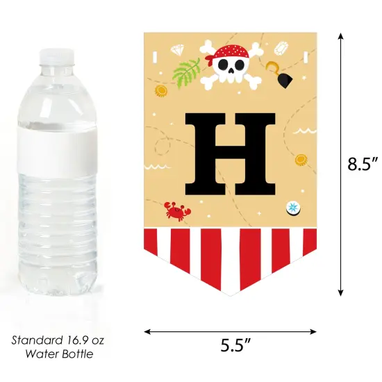 Big Dot of Happiness Pirate Ship Adventures - Skull Birthday Party Bunting Banner - Party Decorations - Happy Birthday {4}